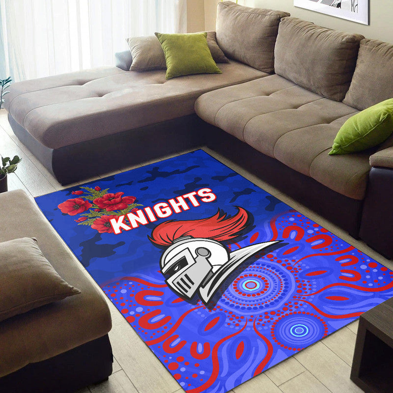 Newcastle Knights ANZAC 2022 Area Rug Indigenous Vibes - Vibe Hoodie Shop