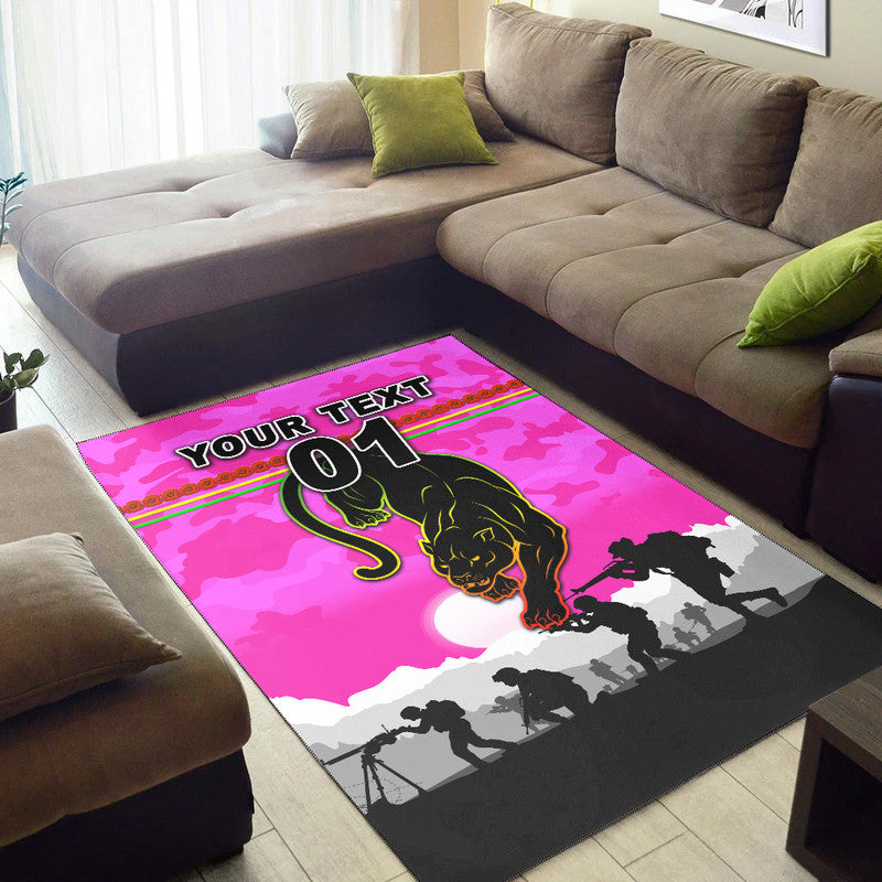 (Custom Personalised) Penrith Panthers ANZAC 2022 Area Rug Simple Style - Pink - Vibe Hoodie Shop