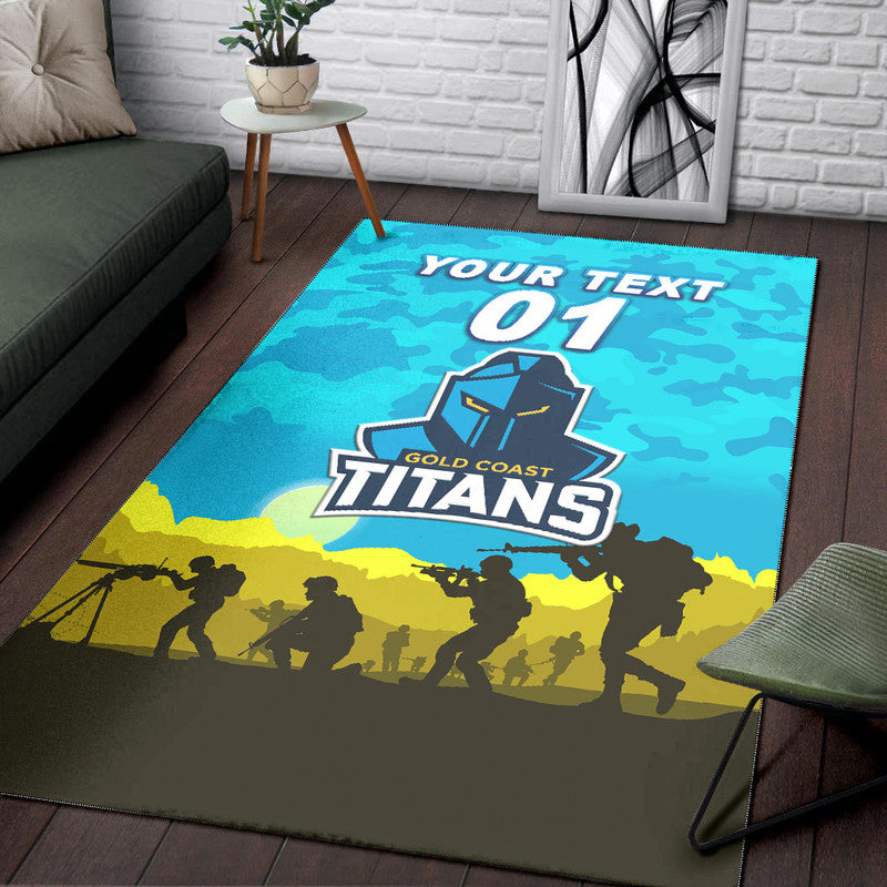 (Custom Personalised) Gold Coast Titans ANZAC 2022 Area Rug Simple Style - Vibe Hoodie Shop