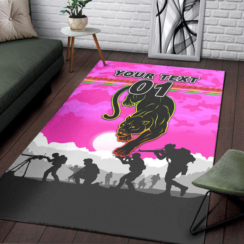 (Custom Personalised) Penrith Panthers ANZAC 2022 Area Rug Simple Style - Pink - Vibe Hoodie Shop