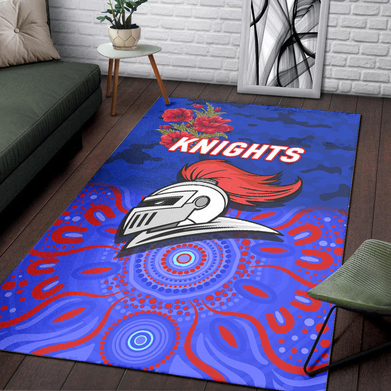 Newcastle Knights ANZAC 2022 Area Rug Indigenous Vibes - Vibe Hoodie Shop