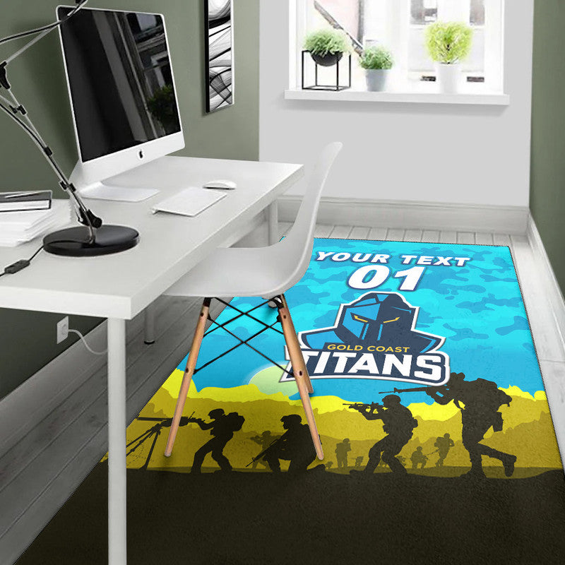 (Custom Personalised) Gold Coast Titans ANZAC 2022 Area Rug Simple Style - Vibe Hoodie Shop