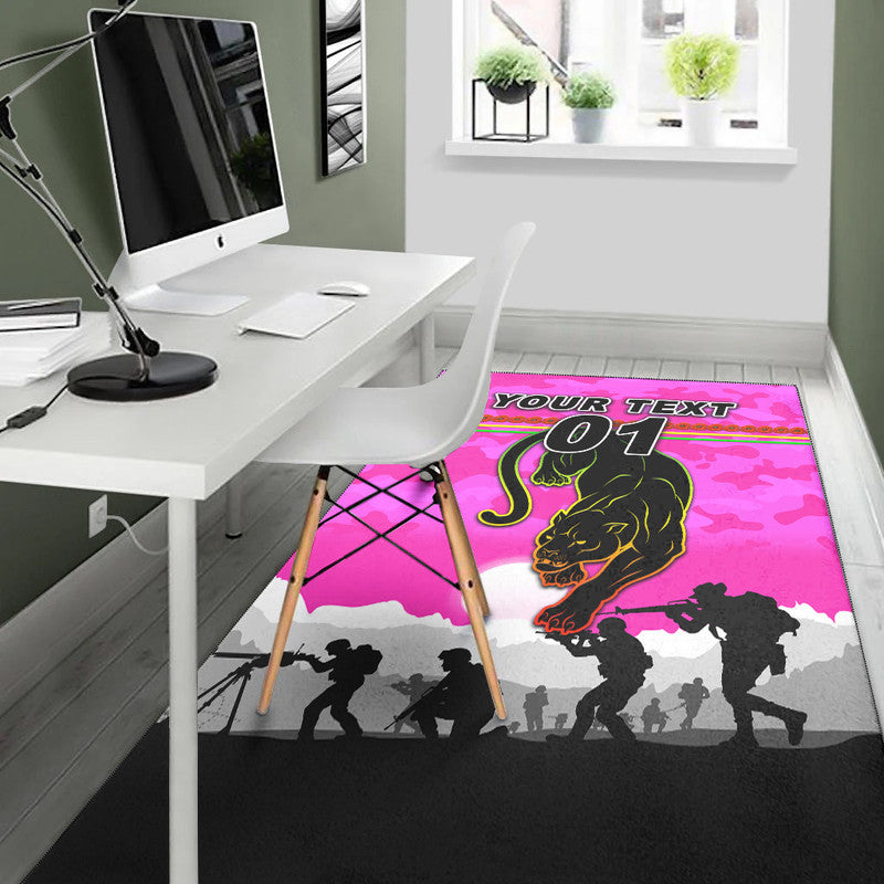 (Custom Personalised) Penrith Panthers ANZAC 2022 Area Rug Simple Style - Pink - Vibe Hoodie Shop