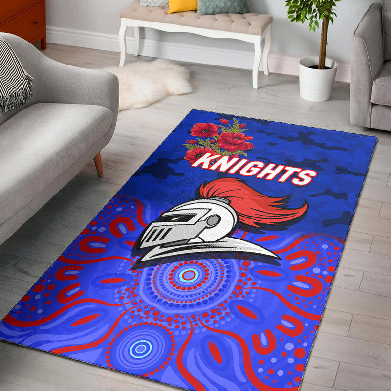 Newcastle Knights ANZAC 2022 Area Rug Indigenous Vibes - Vibe Hoodie Shop