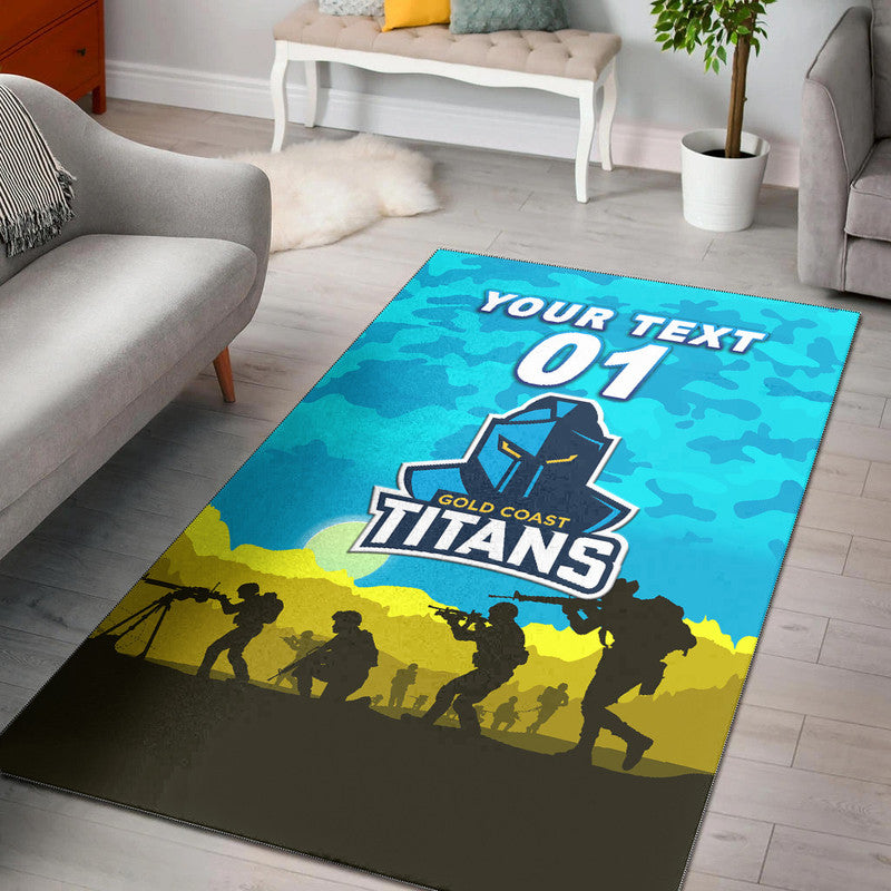 (Custom Personalised) Gold Coast Titans ANZAC 2022 Area Rug Simple Style - Vibe Hoodie Shop