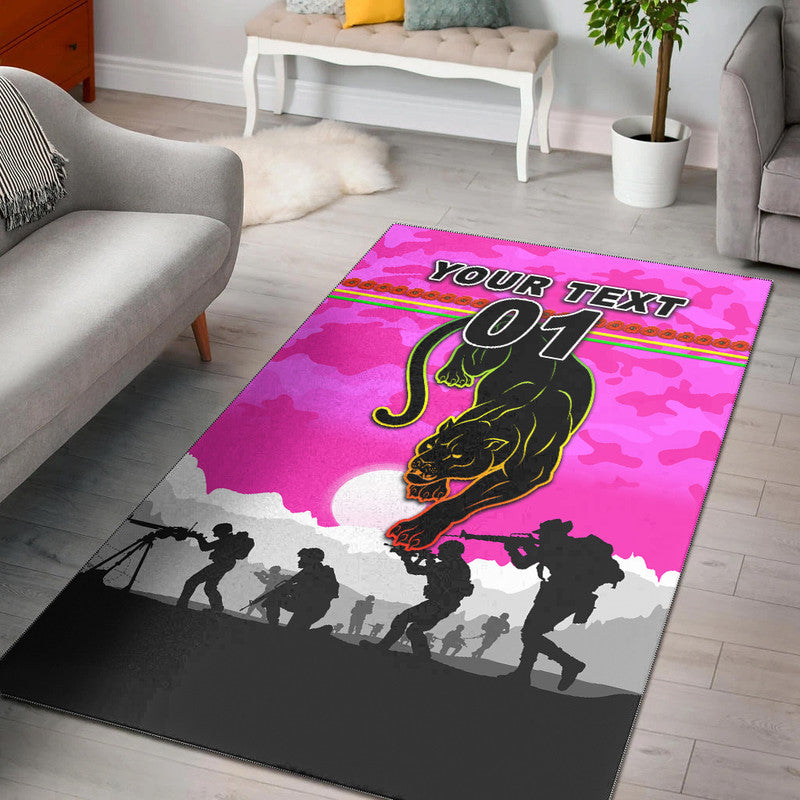 (Custom Personalised) Penrith Panthers ANZAC 2022 Area Rug Simple Style - Pink - Vibe Hoodie Shop