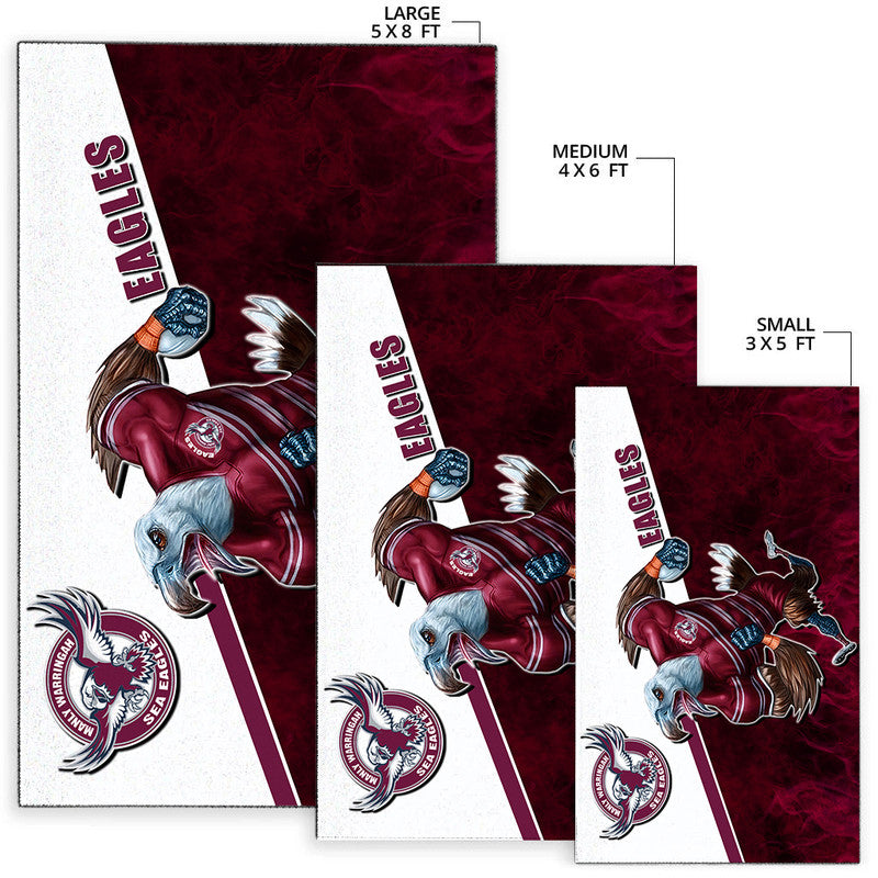 NRL Area Rug- Sea Eagles Fire Style - Vibe Hoodie Shop