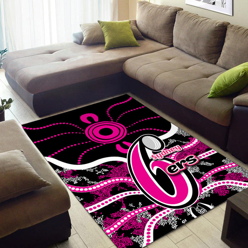 Sydney Sixers Area Rug Cricket Dot Aboriginal - Vibe Hoodie Shop