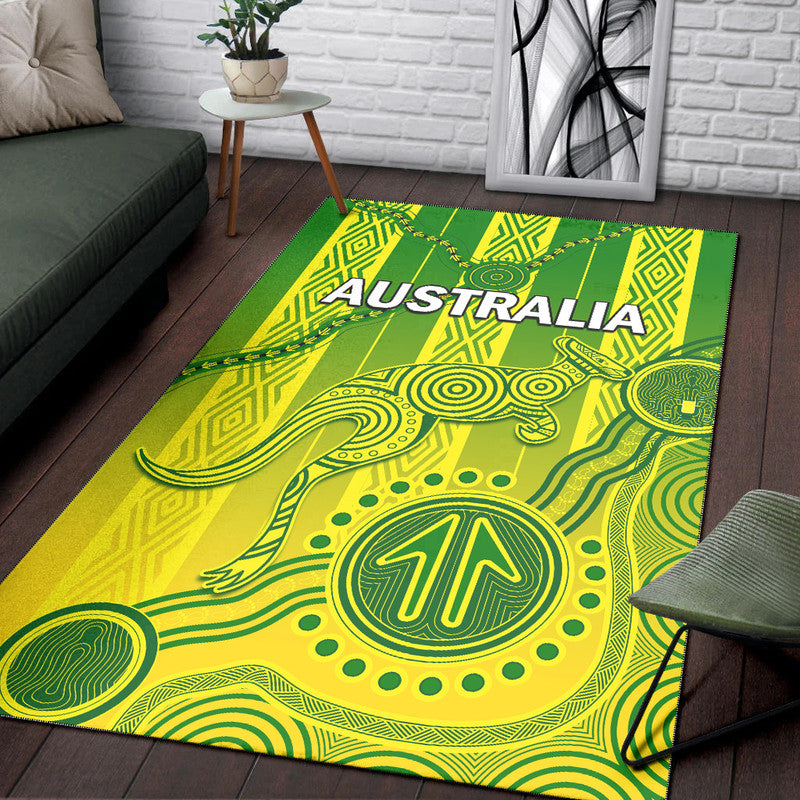 Australia Soccer Area Rug Go Aussie Socceroos With Kangaroo - Vibe Hoodie Shop