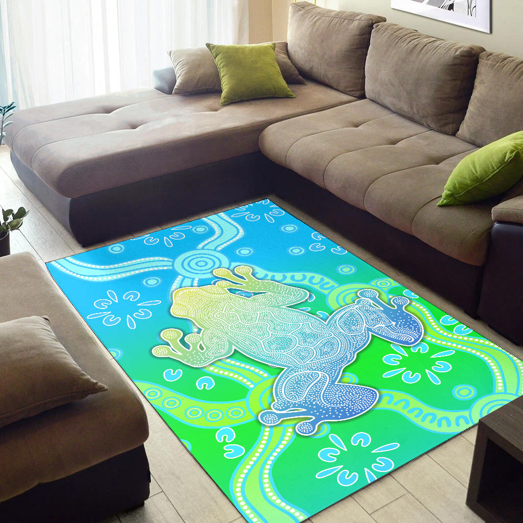 Aboriginal Frog Area Rug Indigenous Simple Vibes - Vibe Hoodie Shop