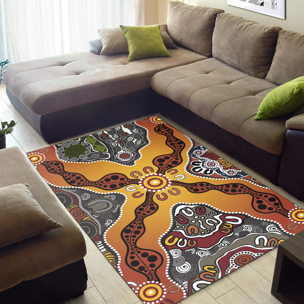 Aboriginal Art Special Vibes Area Rug Indigenous - Vibe Hoodie Shop