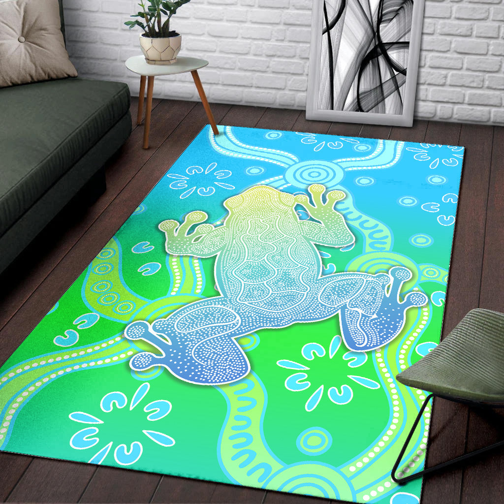 Aboriginal Frog Area Rug Indigenous Simple Vibes - Vibe Hoodie Shop