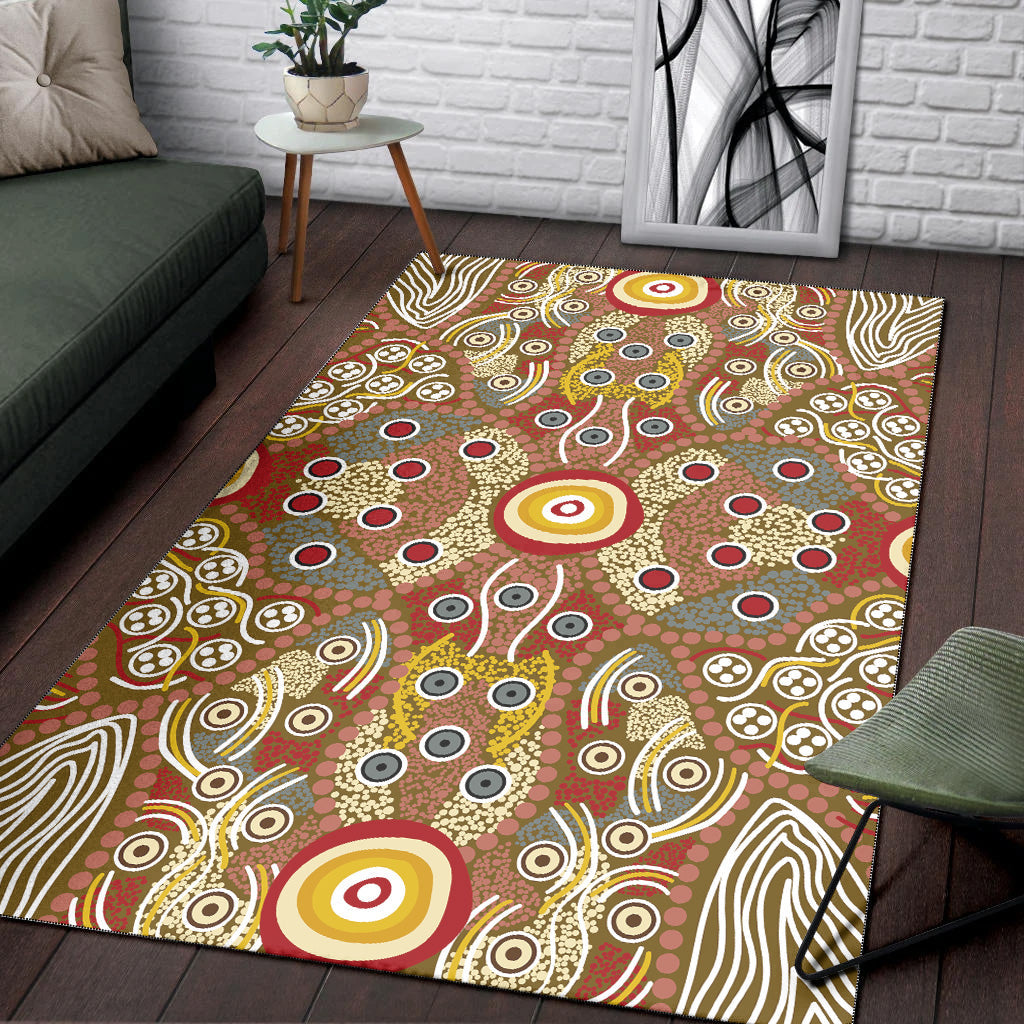 Aboriginal Art Dot Vibes Area Rug Indigenous - NO.2 - Vibe Hoodie Shop