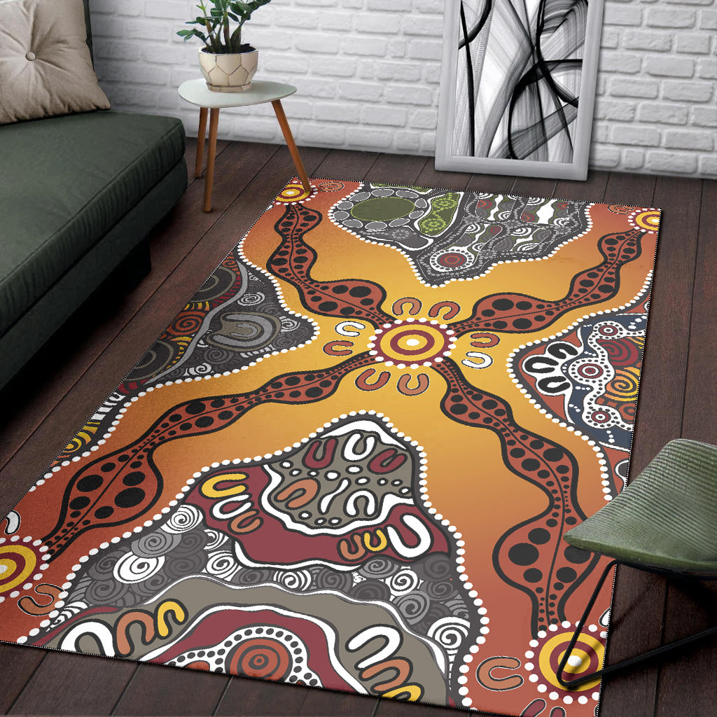 Aboriginal Art Special Vibes Area Rug Indigenous - Vibe Hoodie Shop