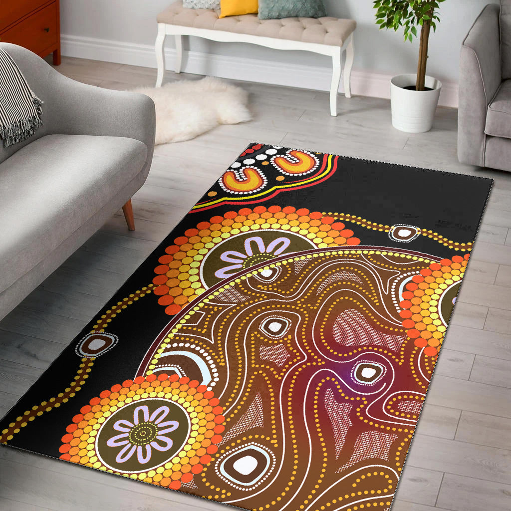 Aboriginal Area Rug Sun Rise Indigenous Vibes - Vibe Hoodie Shop