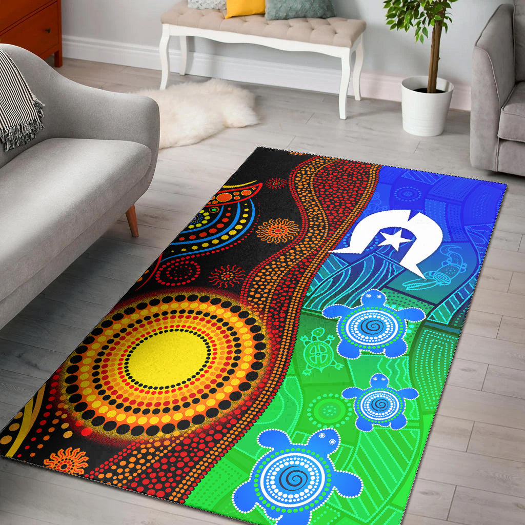 Australia Indigenous Aboriginal And Torres Strait Islands Area Rug Flag Vibes - Vibe Hoodie Shop