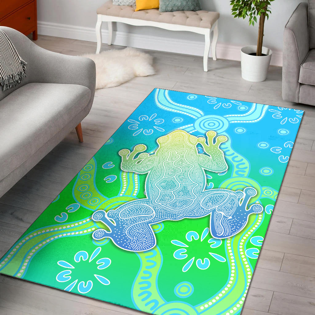 Aboriginal Frog Area Rug Indigenous Simple Vibes - Vibe Hoodie Shop