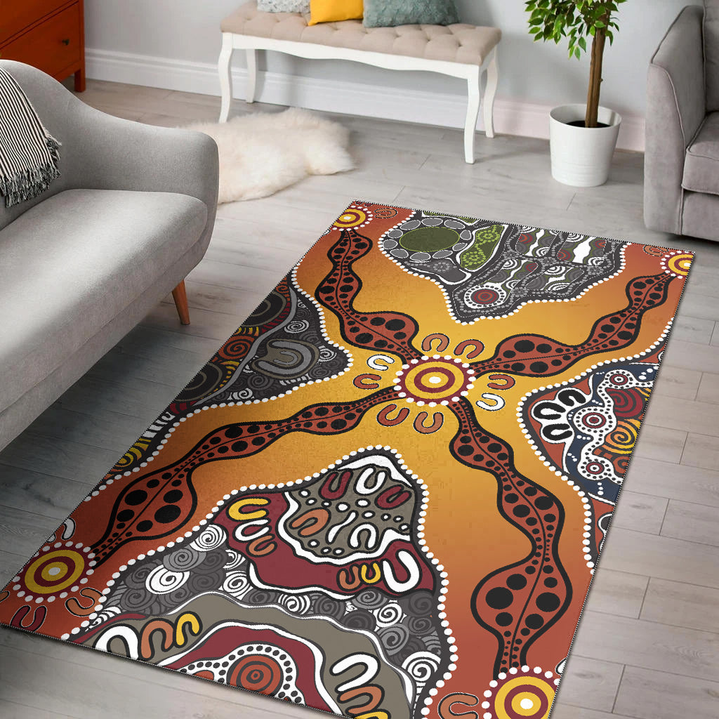 Aboriginal Art Special Vibes Area Rug Indigenous - Vibe Hoodie Shop