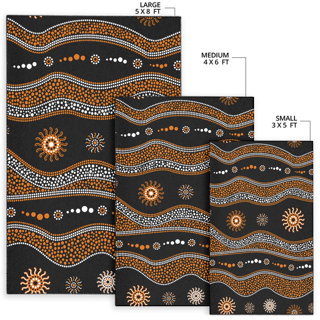 Aboriginal Area Rug - Aboriginal Pattern Black Style - Vibe Hoodie Shop