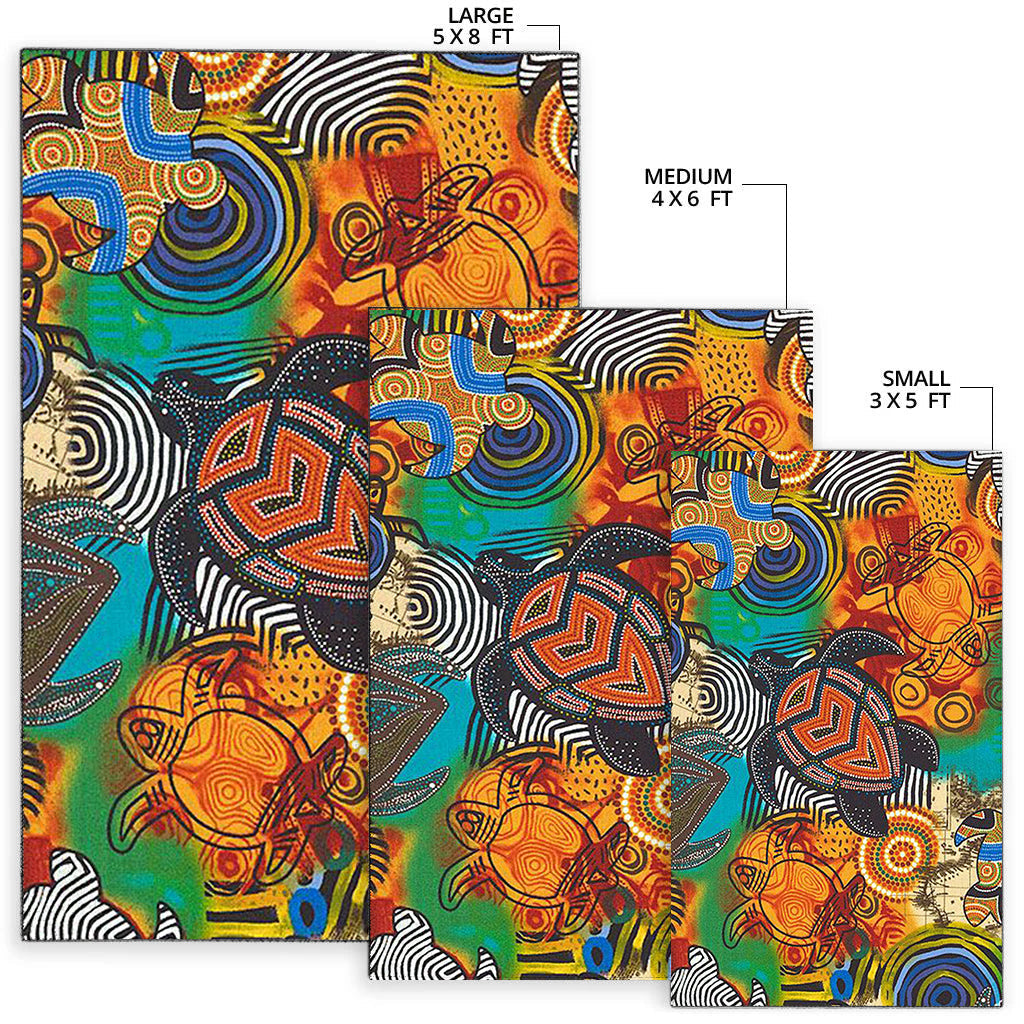 Turtle Area Rug Aboriginal No.3 - Vibe Hoodie Shop