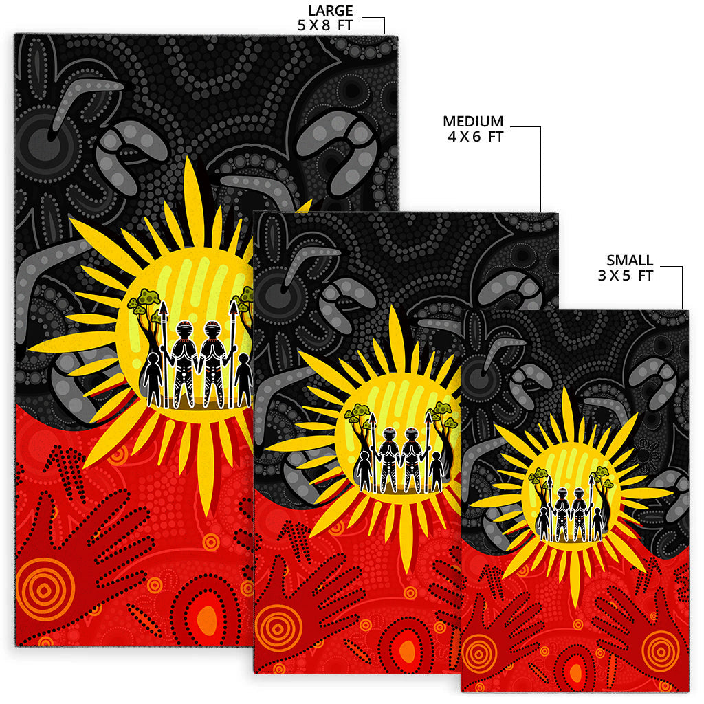 Aboriginal Family Area Rug Flag Style - Vibe Hoodie Shop