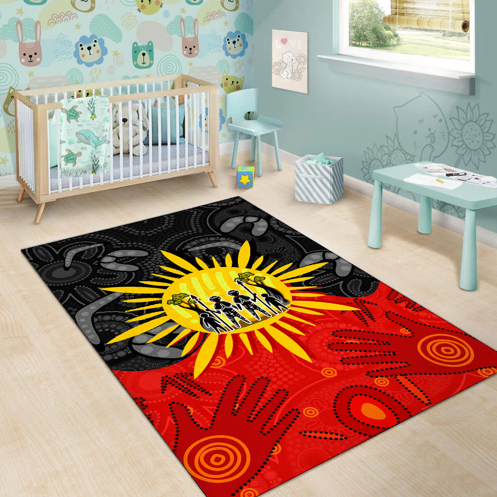 Aboriginal Family Area Rug Flag Style - Vibe Hoodie Shop