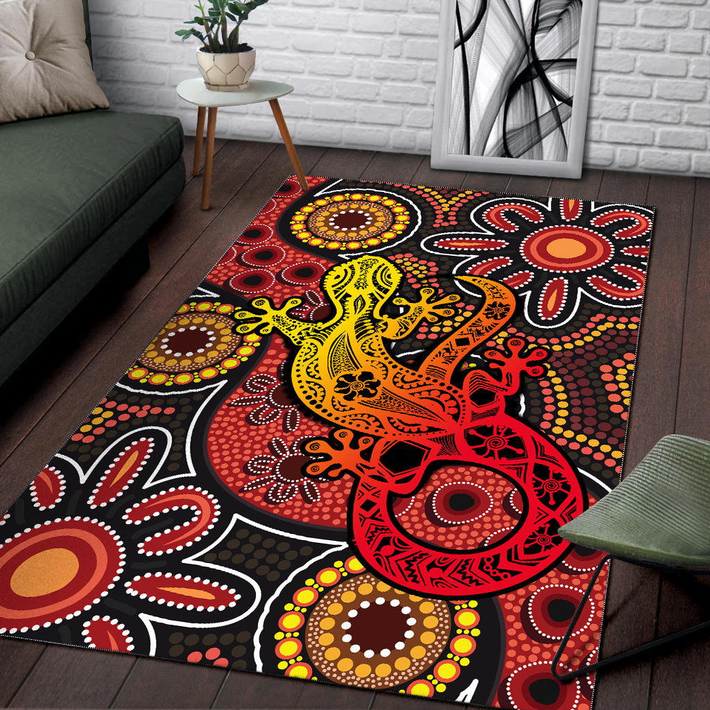 Aboriginal Lizard Area Rug - Vibe Hoodie Shop