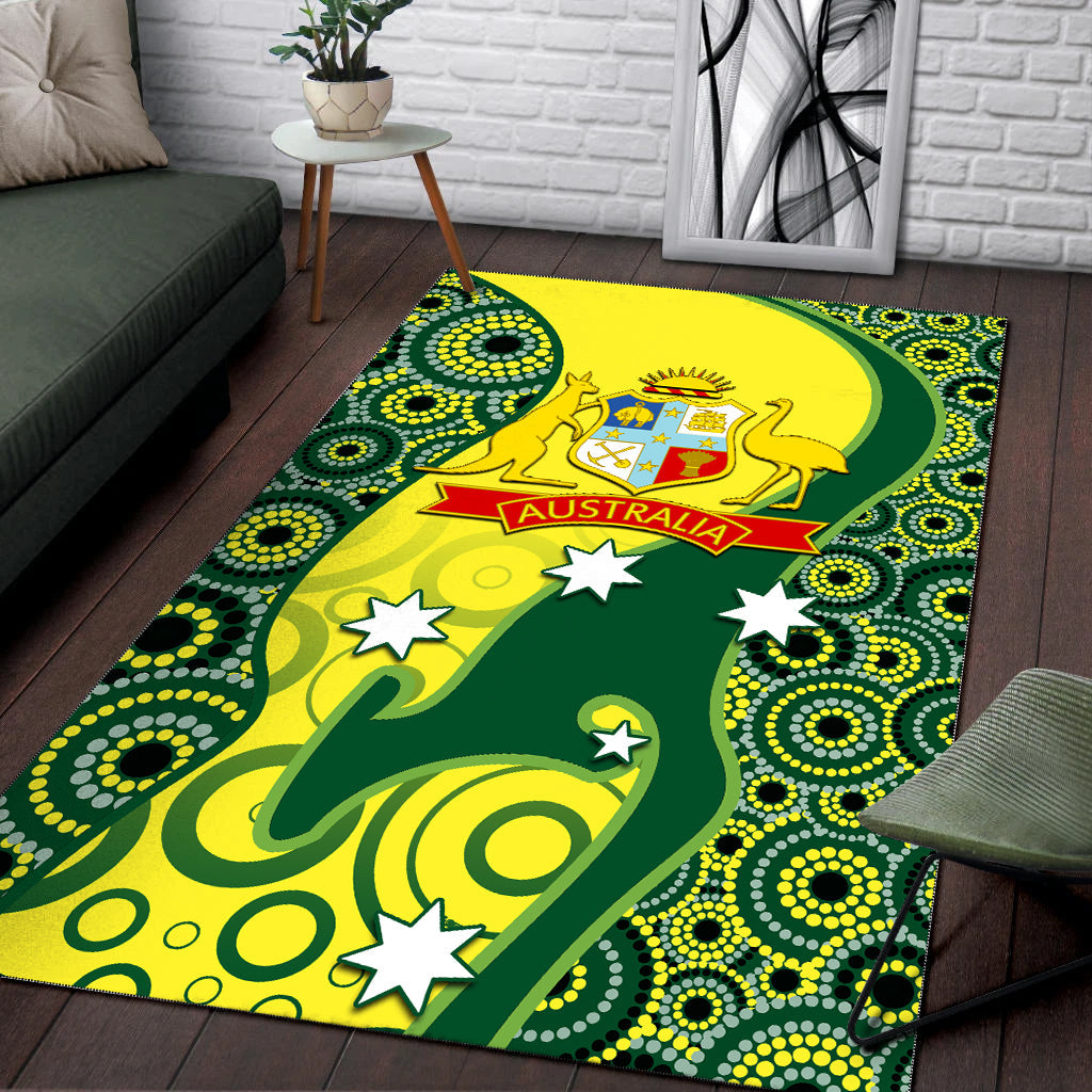 Cricket Area Rug Australian Cricket Aboriginal Dot Patterns - Vibe Hoodie Shop