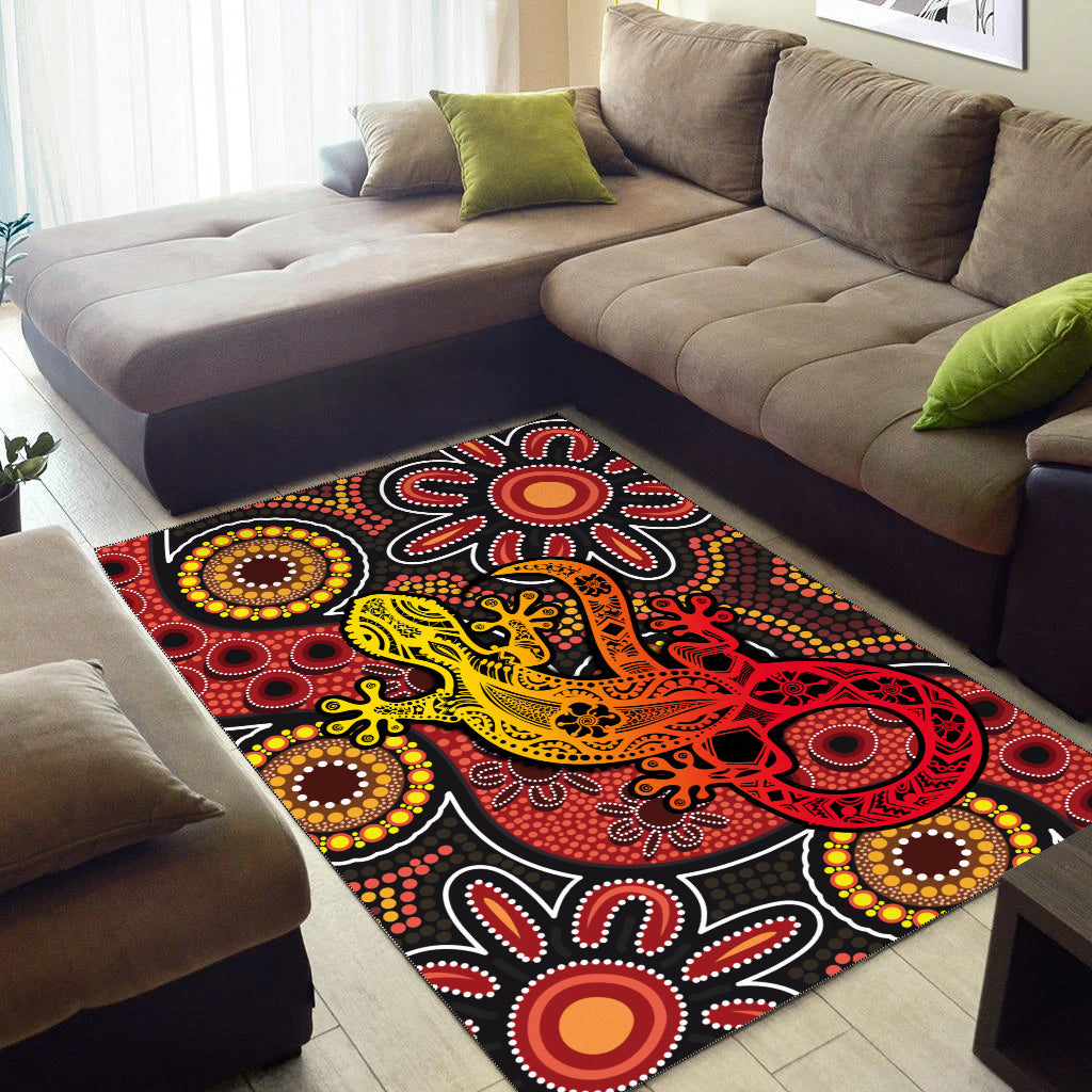 Aboriginal Lizard Area Rug - Vibe Hoodie Shop