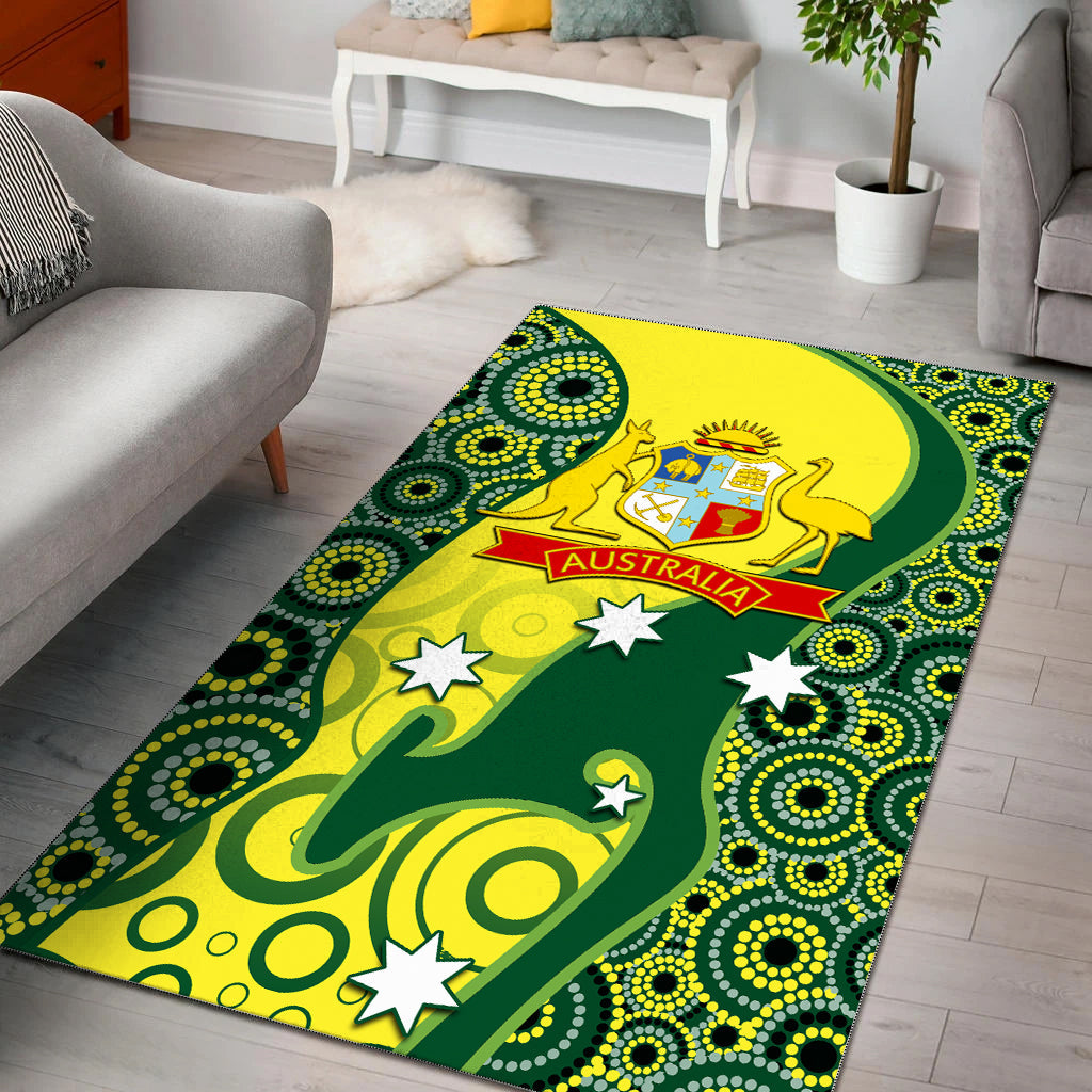 Cricket Area Rug Australian Cricket Aboriginal Dot Patterns - Vibe Hoodie Shop