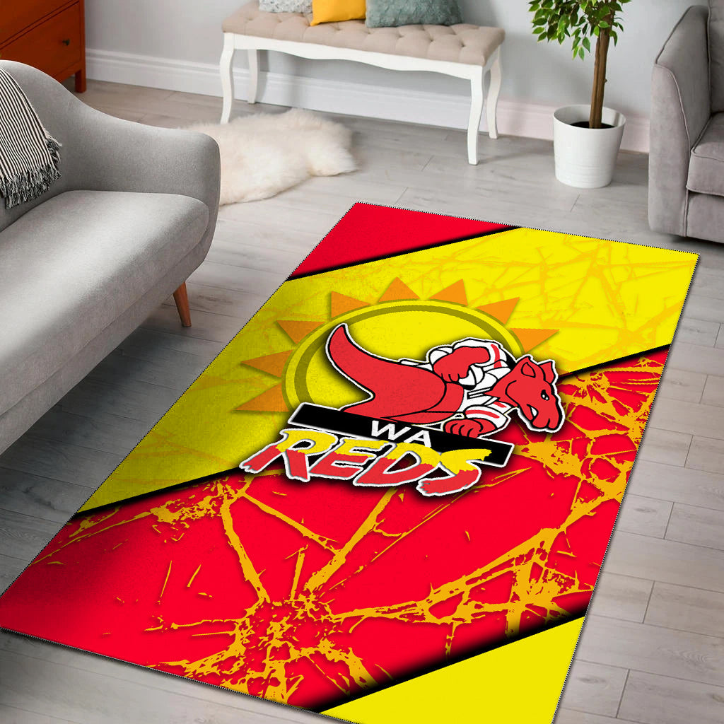 Western Reds Area Rug Kangaroos - Vibe Hoodie Shop