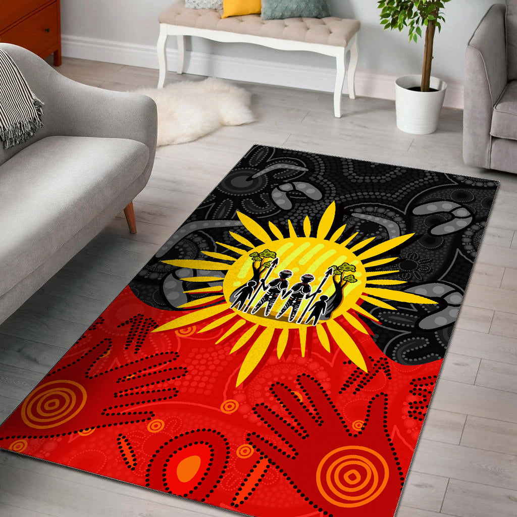 Aboriginal Family Area Rug Flag Style - Vibe Hoodie Shop