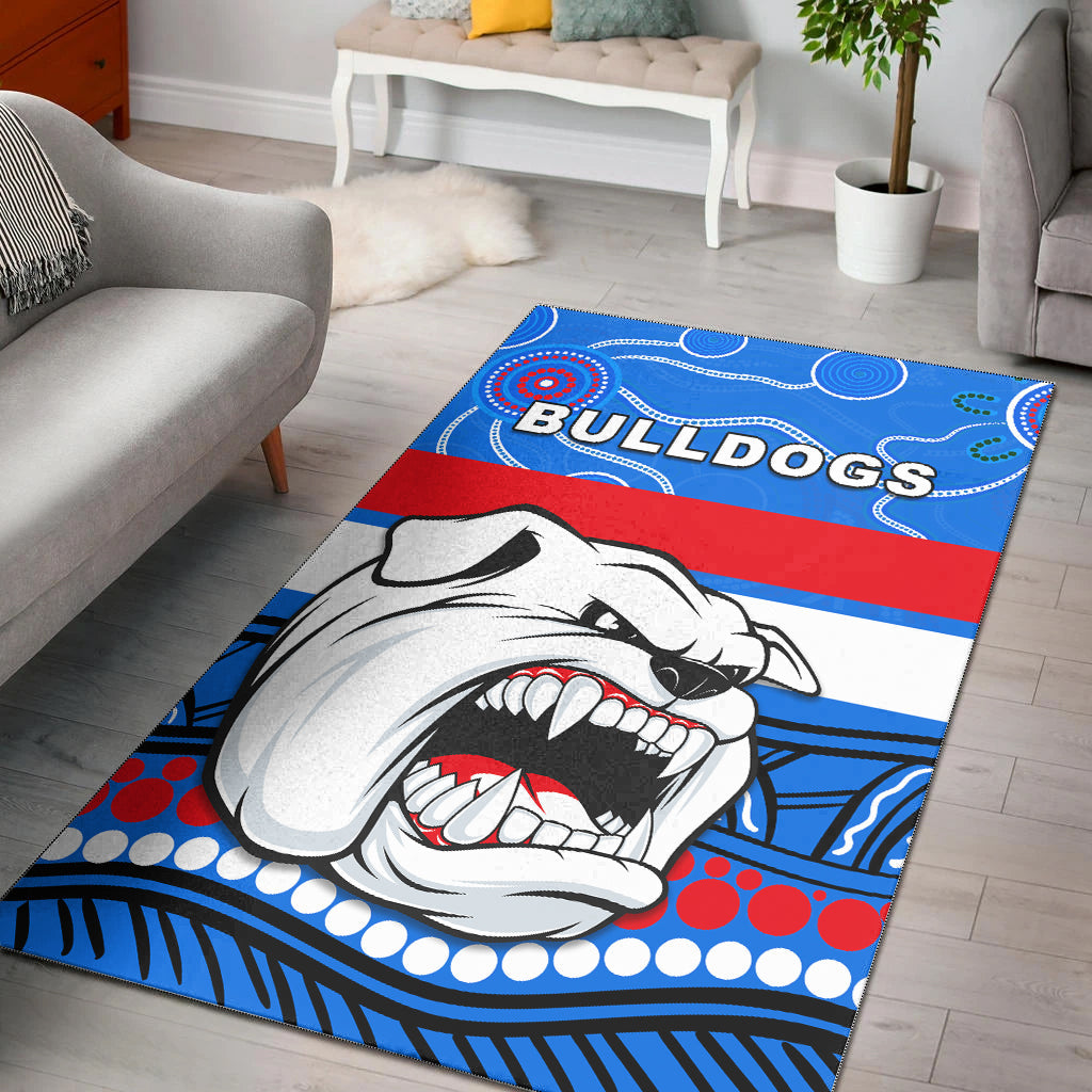 Bulldogs Indigenous Area Rug Shirt Western Football - Vibe Hoodie Shop