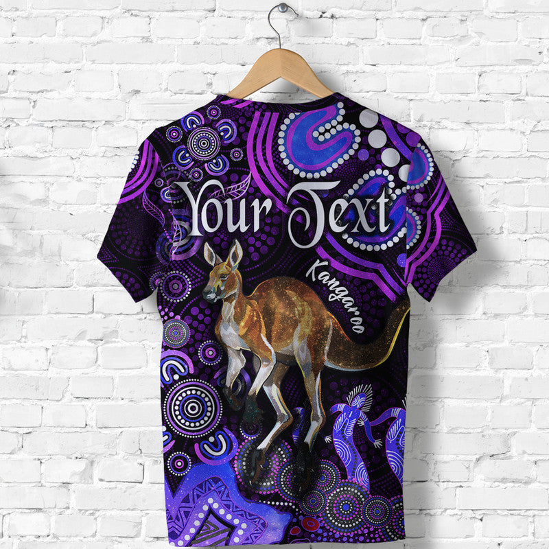 (Custom Personalised) Australian Astrology T Shirt Aries Kangaroo Zodiac Aboriginal Vibes - Purple - Vibe Hoodie Shop