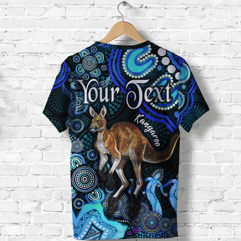 (Custom Personalised) Australian Astrology T Shirt Aries Kangaroo Zodiac Aboriginal Vibes - Blue - Vibe Hoodie Shop