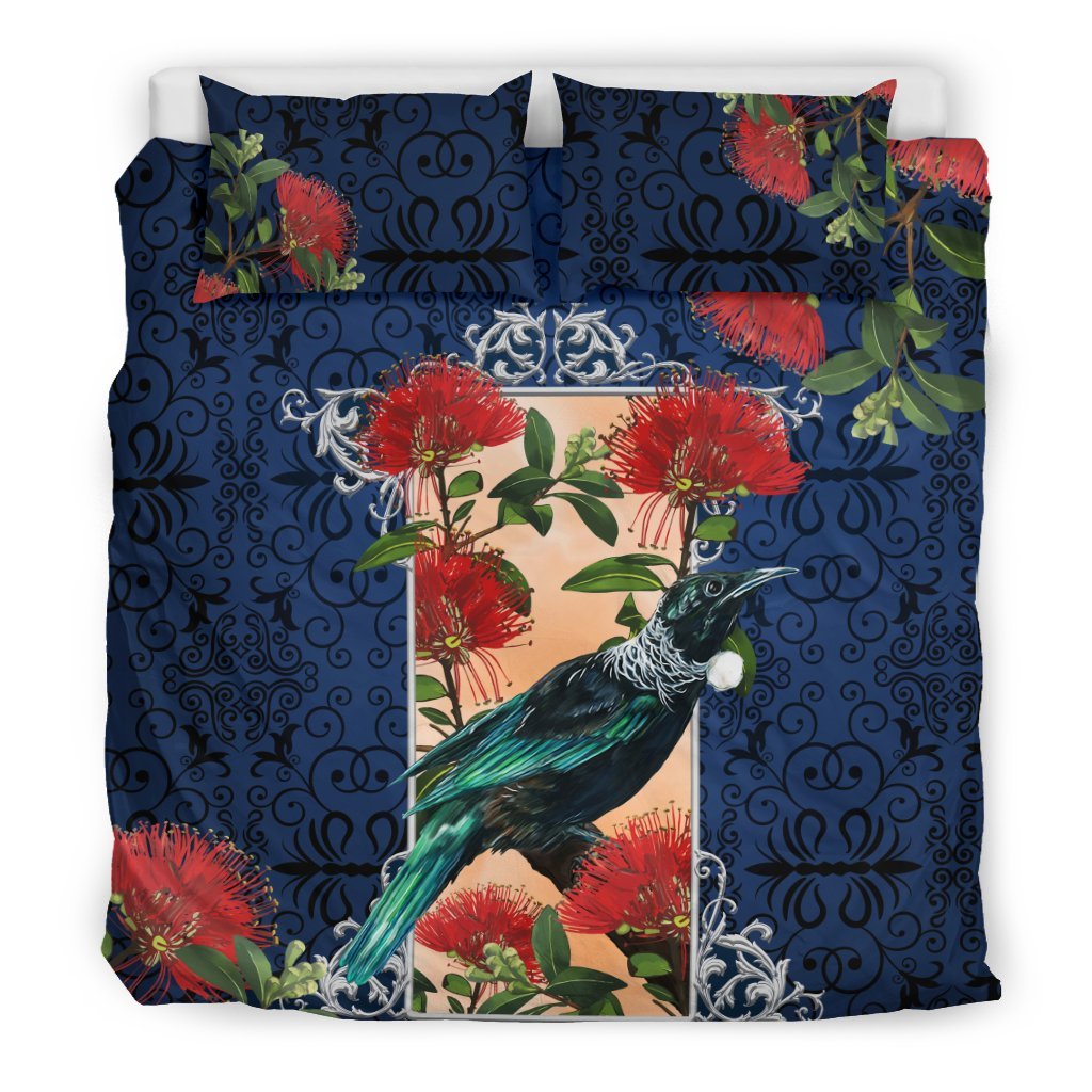 New Zealand Bedding Set Tui And Pohutukawa - Vibe Hoodie Shop