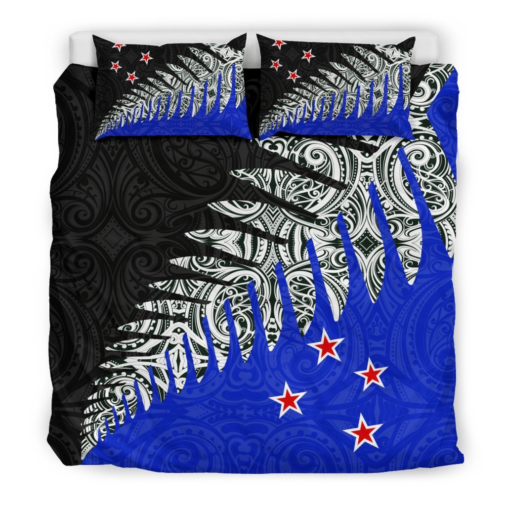 New Zealand Silver Fern Bedding Set Blue - Vibe Hoodie Shop