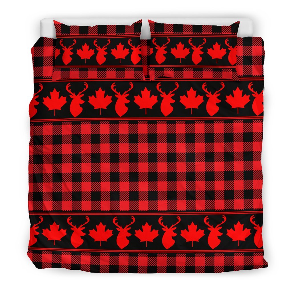 Canada Maple Leaf Bedding Set - Rustic Duvet Covers 01 - Vibe Hoodie Shop