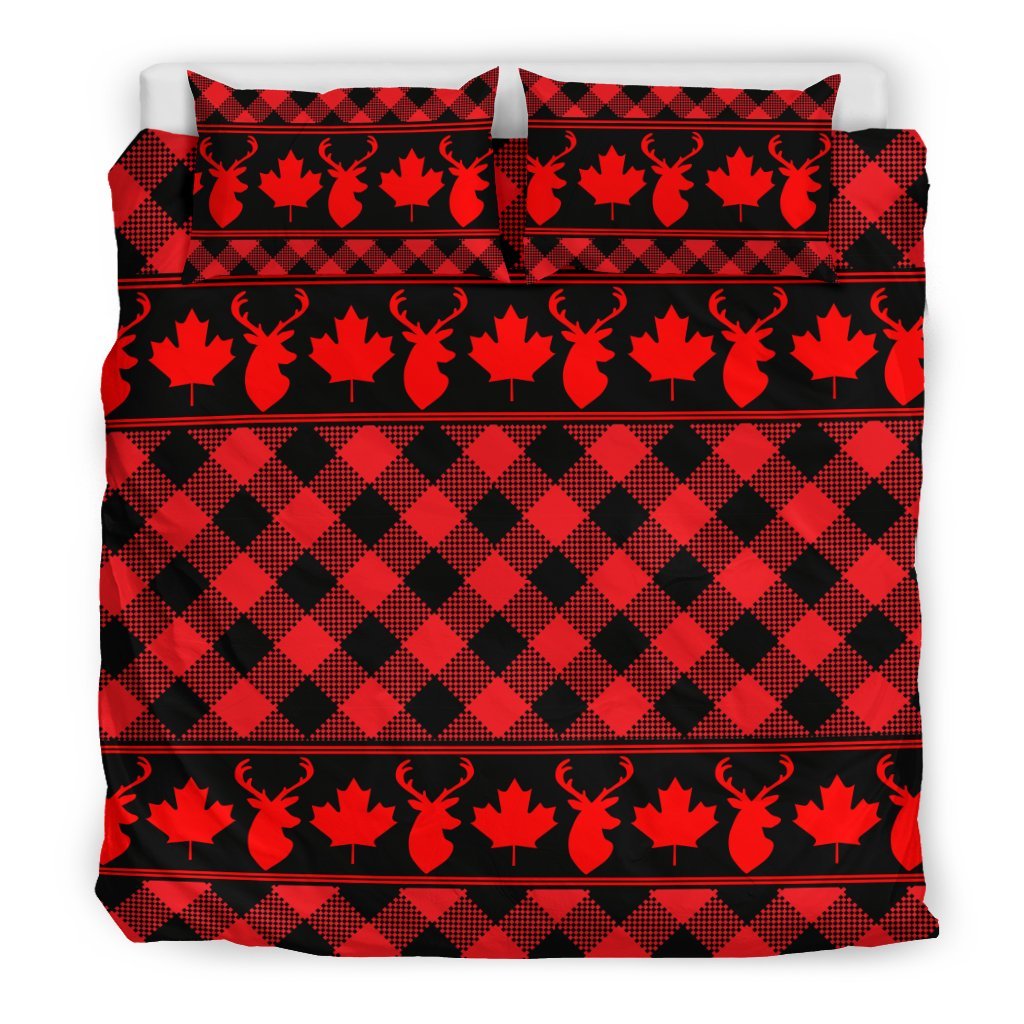 Canada Maple Leaf Bedding Set - Rustic Duvet Covers 02 - Vibe Hoodie Shop