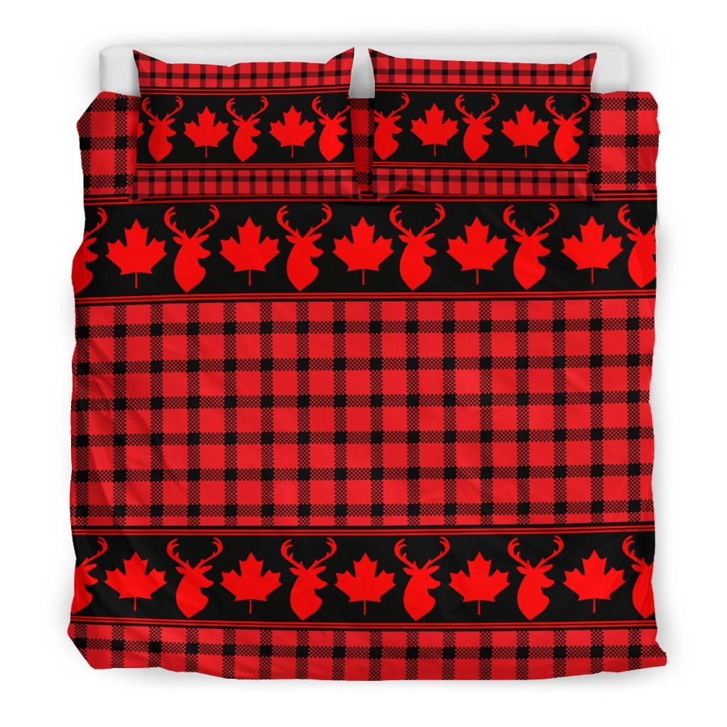 Canada Maple Leaf Bedding Set - Rustic Duvet Covers 03 - Vibe Hoodie Shop