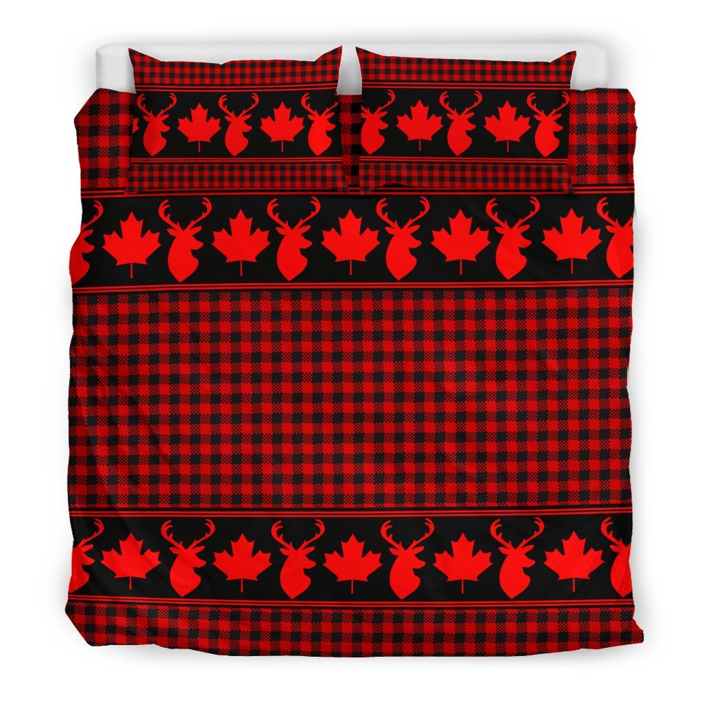 Canada Maple Leaf Bedding Set - Rustic Duvet Covers 05 - Vibe Hoodie Shop