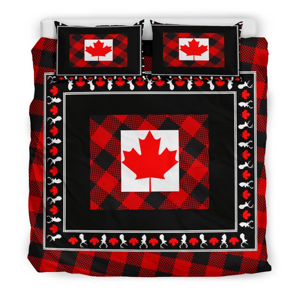 Canada Maple Leaf Bedding Set - Rustic Duvet Covers 08 - Vibe Hoodie Shop