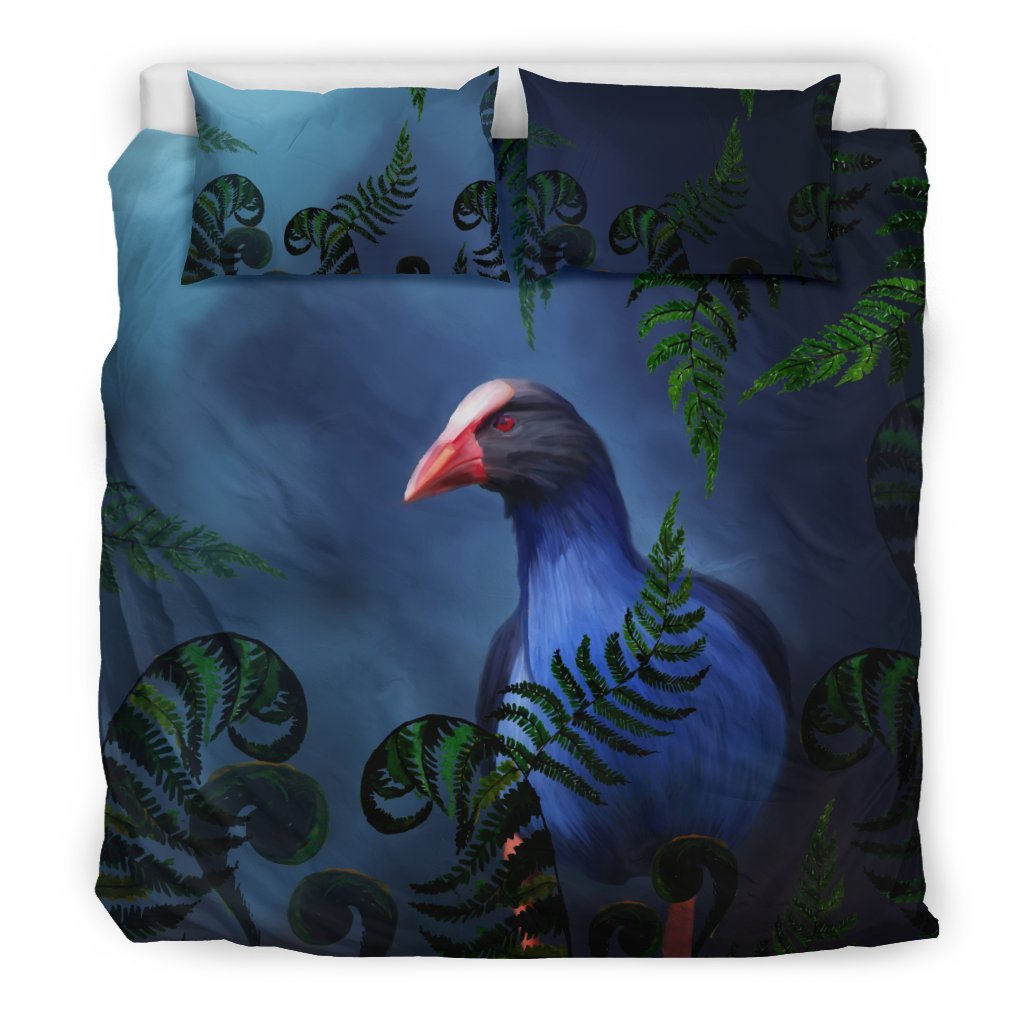 New Zealand Bedding Set, Pukeko Bird Duvet Cover And Pillow Case - Vibe Hoodie Shop