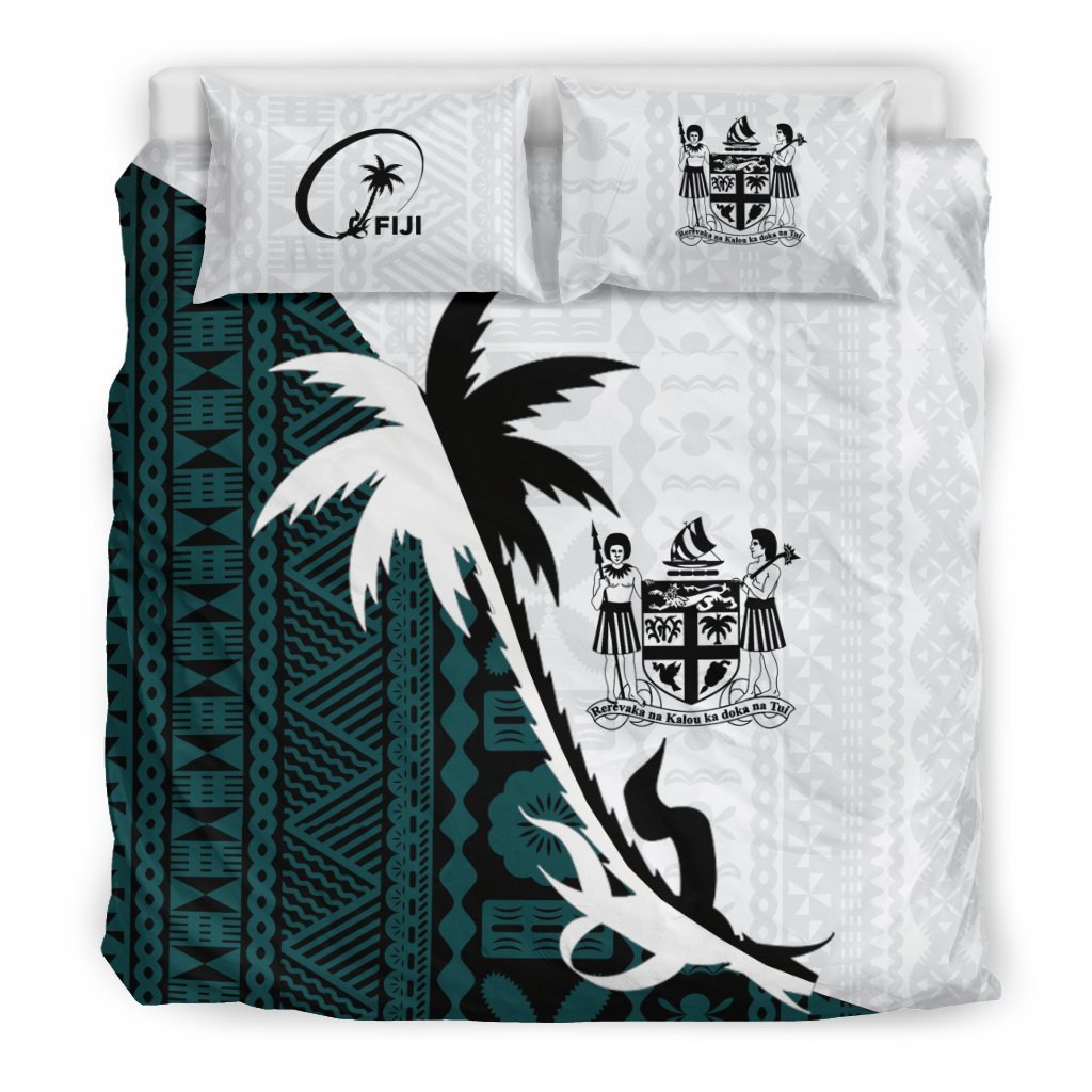Fiji Coconut Tree Rugby Bedding Set - Coat Of Arms - Vibe Hoodie Shop