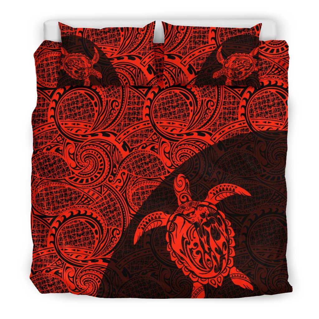 Hawaii Bedding Set, Tribal Turtle Mermaid Duvet Cover And Pillow Case - Vibe Hoodie Shop