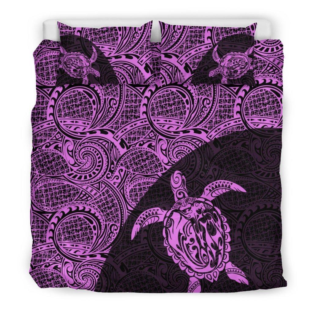 Hawaii Bedding Set, Tribal Turtle Mermaid Duvet Cover And Pillow Case - Vibe Hoodie Shop