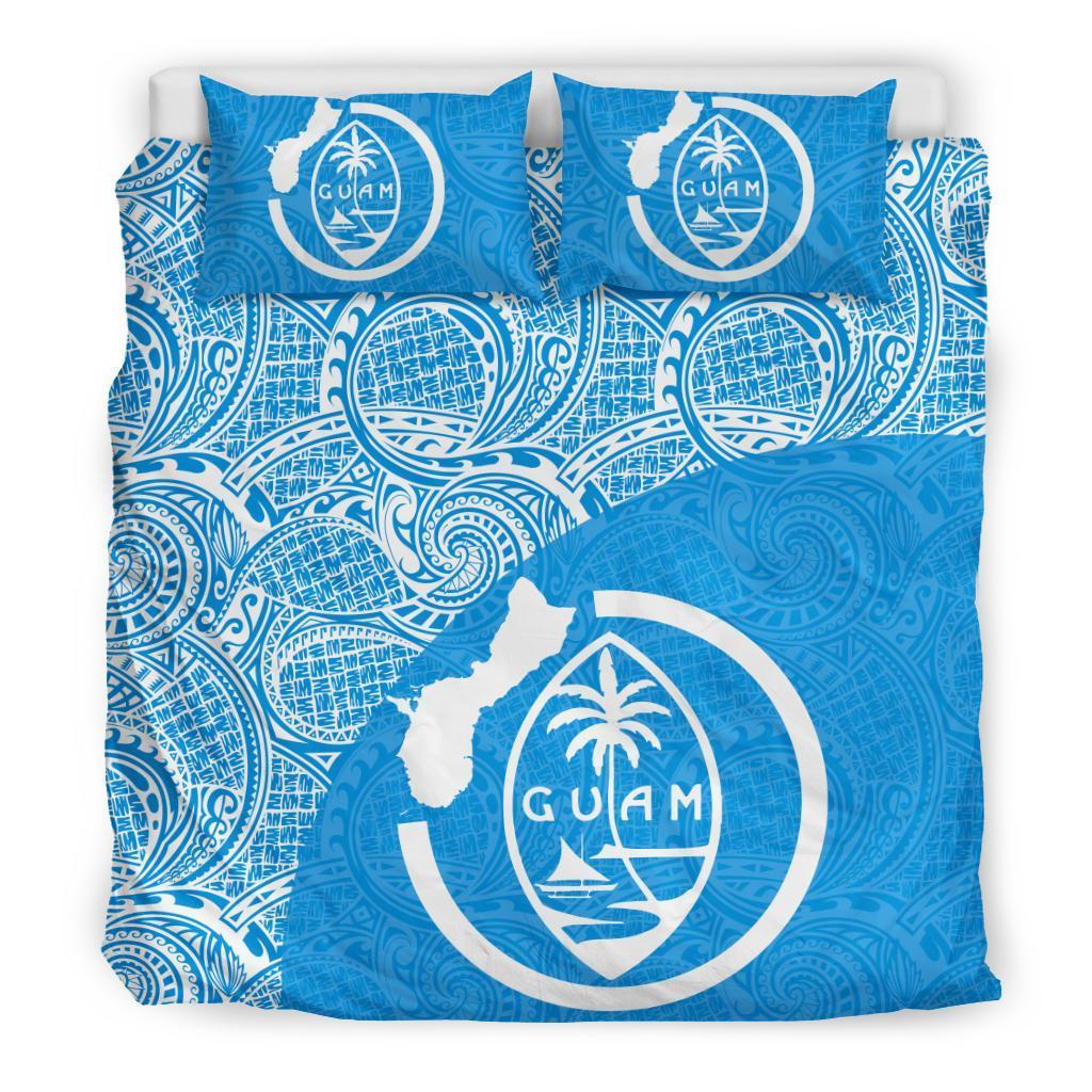 Guam Bedding Set Coat Of Arm Map Polynesian 02 - Vibe Hoodie Shop