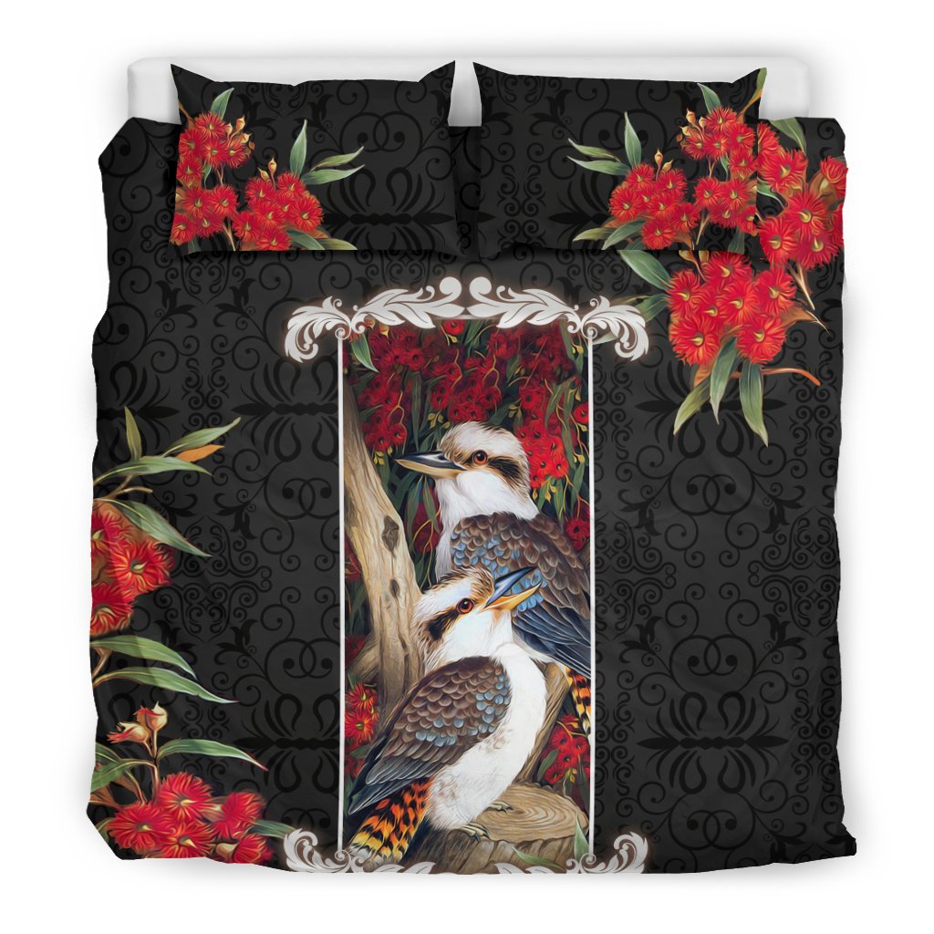 Bedding Sets - Kookaburra Bed Waratah Flowers Patterns Sets - Vibe Hoodie Shop