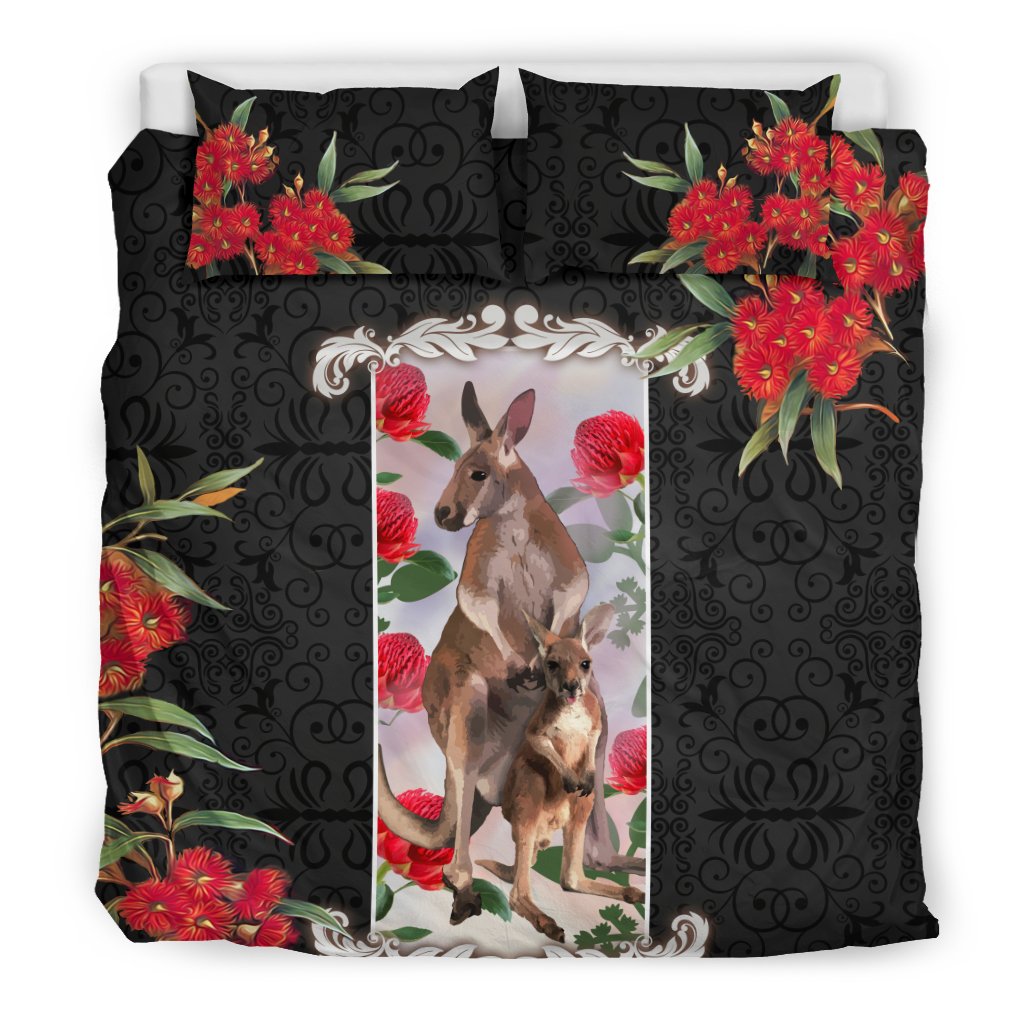 Bedding Sets - Kangaroo Bed Waratah Flowers Patterns Sets - Vibe Hoodie Shop