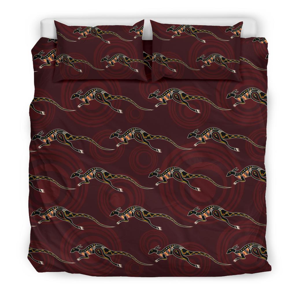 Aboriginal Bedding Sets, Kangaroo Patterns - Vibe Hoodie Shop